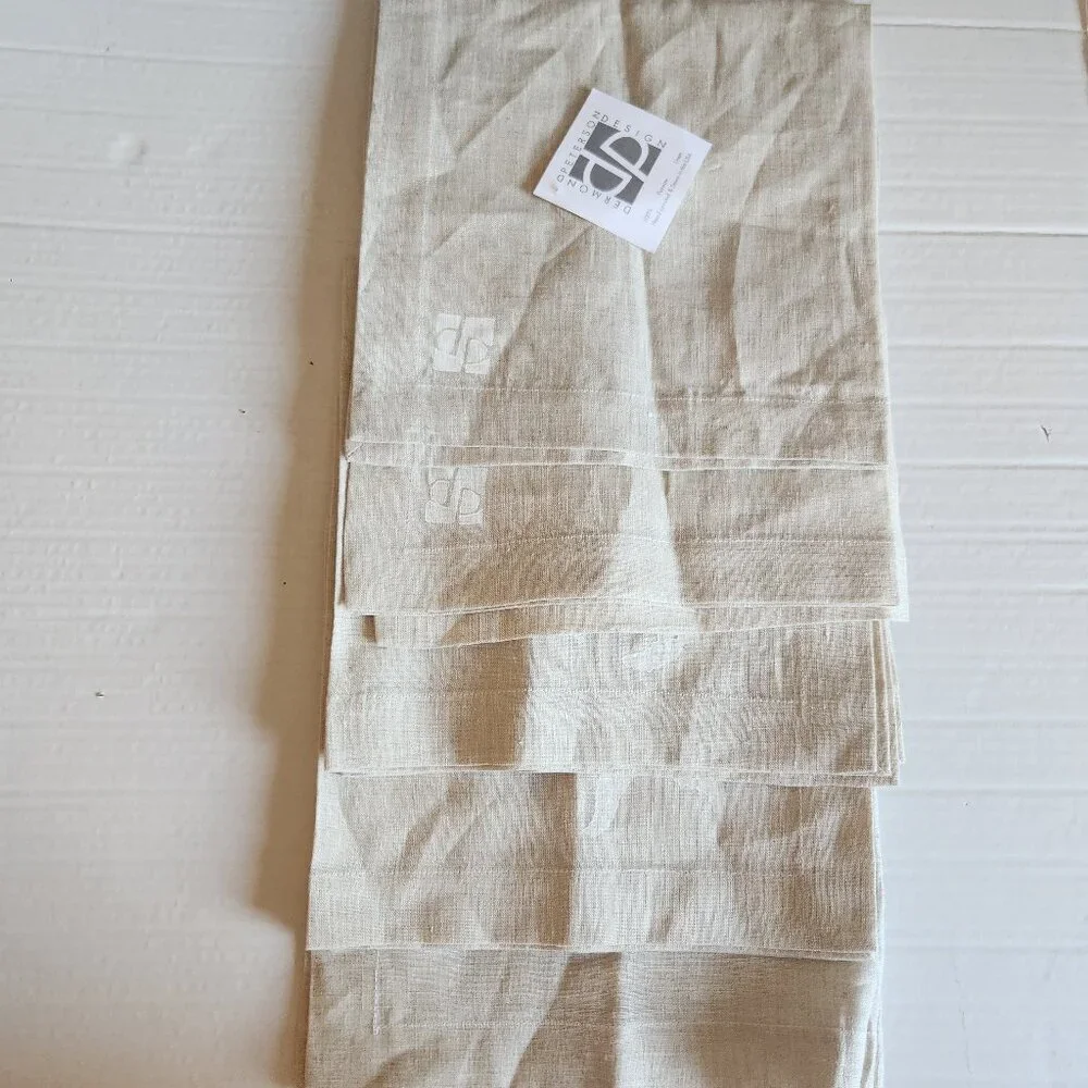 Dermond Peterson Design Russian Linen Hand Printed & Sewn Dinner Table Napkins 5